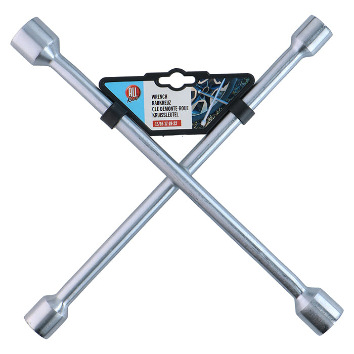 Krydsnøgle 13/17/19/22 mm - robust hjulmøtrik-værktøj, Allride