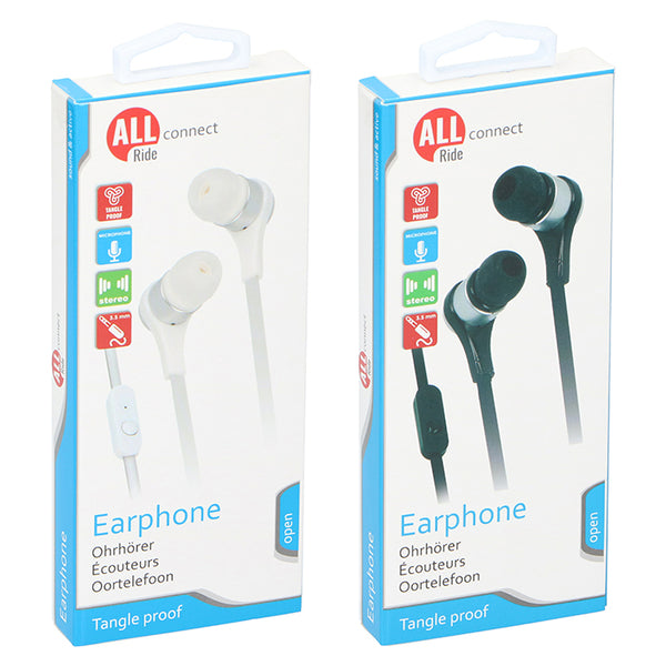 In-ear øretelefoner med mikrofon og kontrolknap - Allride