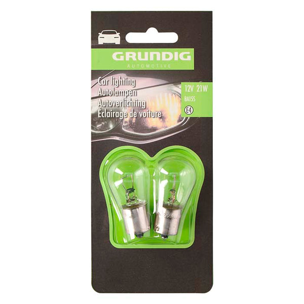 P21W 12V BA15s autopære til bremselys & blinklys, 2 stk. - Grundig