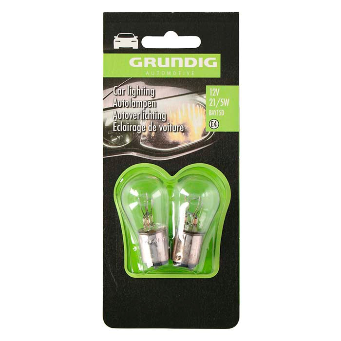 Stop-/parkeringspærer P21/5W 12V BAY15D 2 stk. - Grundig