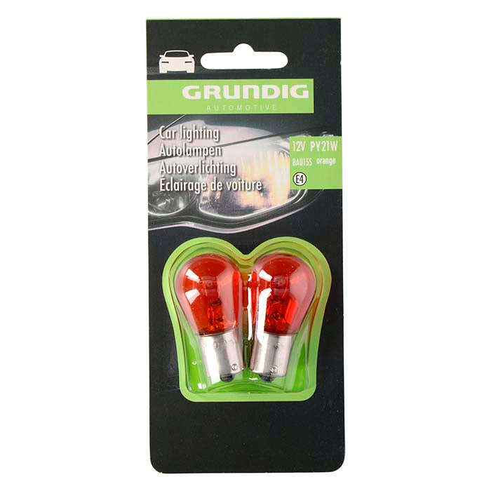 Blinklys pærer PY21W 21W 12V BAU15S - 2 stk. orange, Grundig