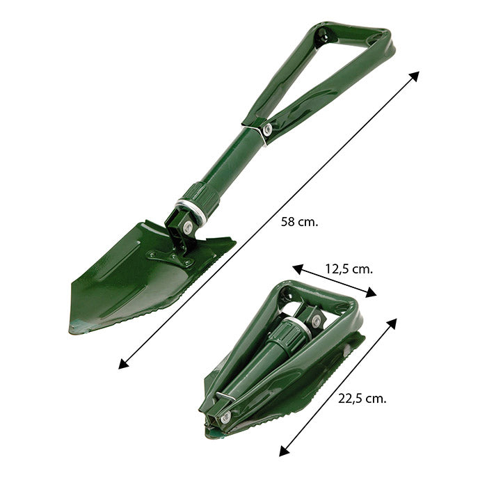 Sammenklappelig skovl/sneskovl 57x15 cm i rustfrit stål med taske - avant