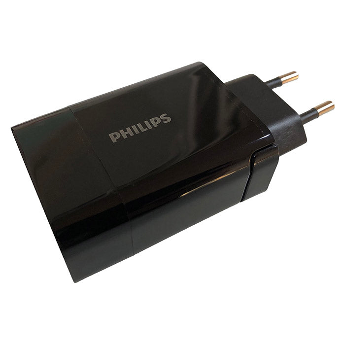 30W USB-A+USB-C hurtigoplader, kompakt vægadapter - Philips