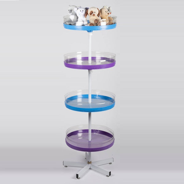 Rundt gulvdisplay 140x46 cm med 4 hylder - NewCo