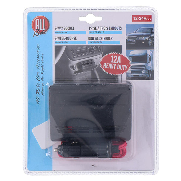 Strømfordeler - heavy duty, 3 x strømudtag - allride