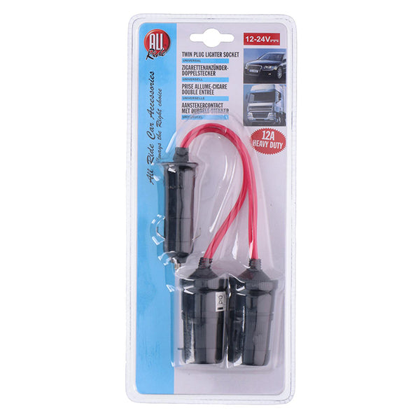 Strømfordeler - heavy duty, 2 x strømudtag - allride