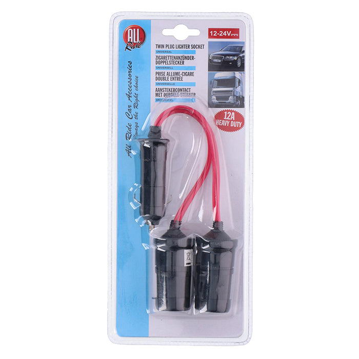 Strømfordeler - heavy duty, 2 x strømudtag - allride