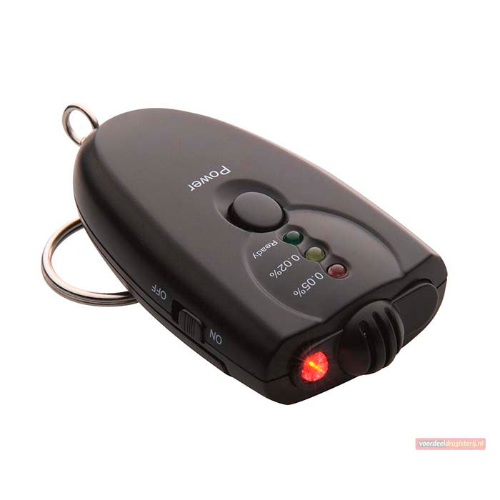 Alkoholtester med lommelygte og nøglering - hurtig vejrtestning, newco