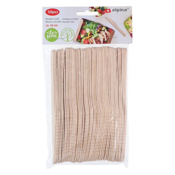 Engangsbestik trækniv 50 stk - bæredygtig birketræskniv, engangsbestik edco