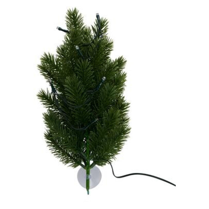 Mini juletræ med USB LED-lys, sugekop, 18,5x15x10 cm - Allride