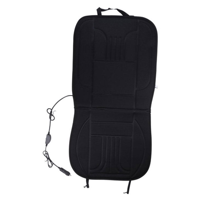 Varmesæde 12V med 2 varmetrin - til cigarettænder, sort. edco