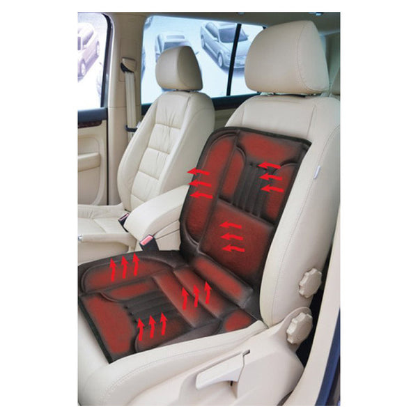 Varmesæde 12V med 2 varmetrin - til cigarettænder, sort. edco