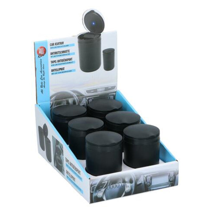 Askebæger med LED lys, 6 stk - praktisk bilaskebæger, Allride