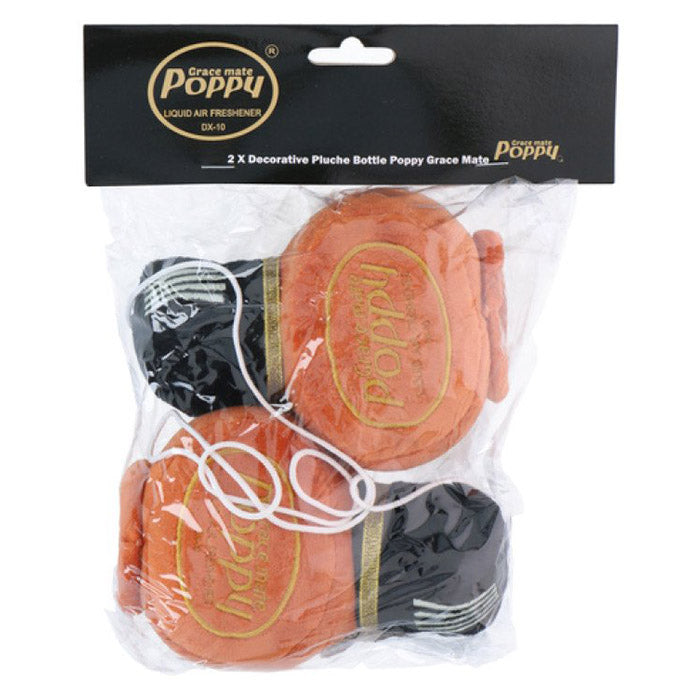 Plys-flaske 8x7 cm brun 2 stk - Poppy