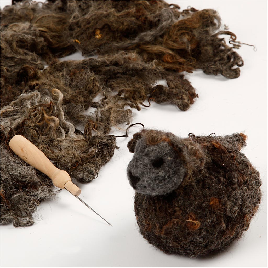 Krøluld, mørk grå, 100 g/ 1 bdt.