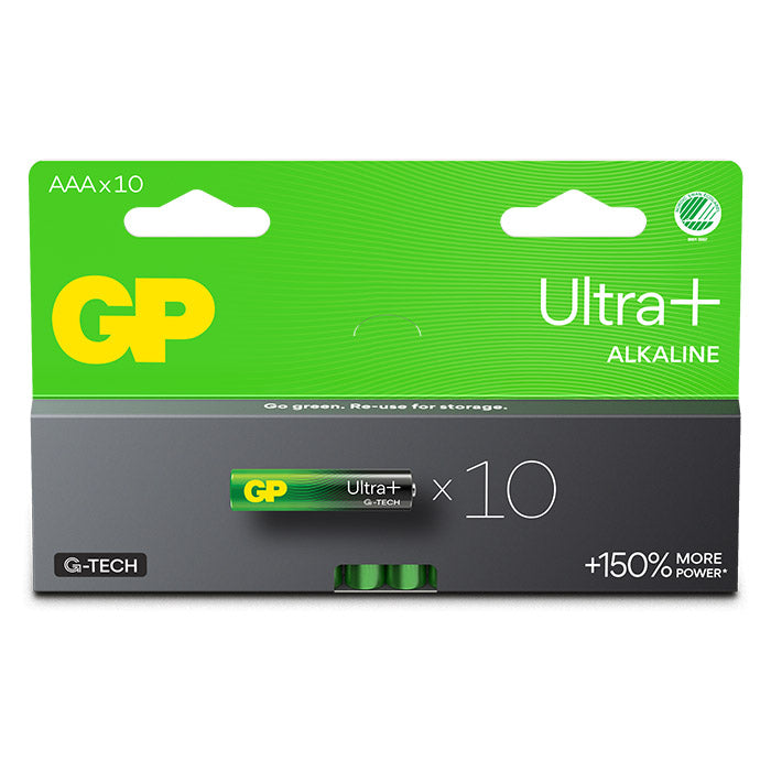 AAA Alkaline batterier 10-pak - GP Ultra Plus (LR03/24AUP) - GP