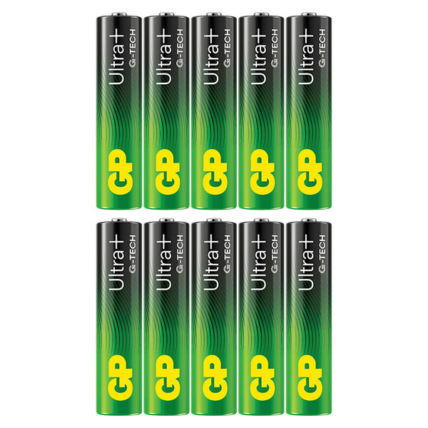 AAA Alkaline batterier 10-pak - GP Ultra Plus (LR03/24AUP) - GP
