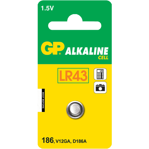 LR43 knapcelle 1,5V stykvis - GP