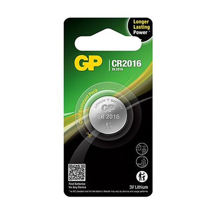 Knapcelle CR2016 lithium 1 stk - GP