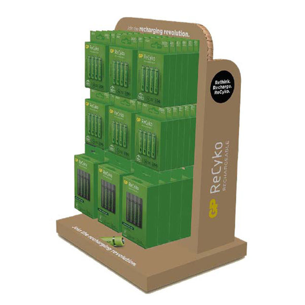 Borddisplay 48x33x28 cm - pap, salgsdisplay til butikker og messer - GP Batteries
