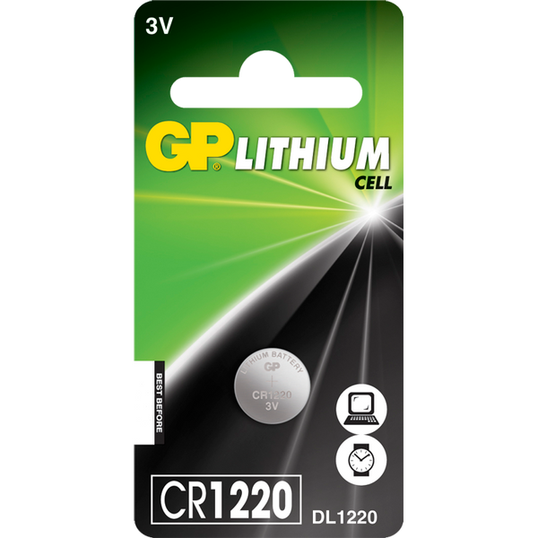 CR1220 knapcellebatteri 3V stykvis - GP