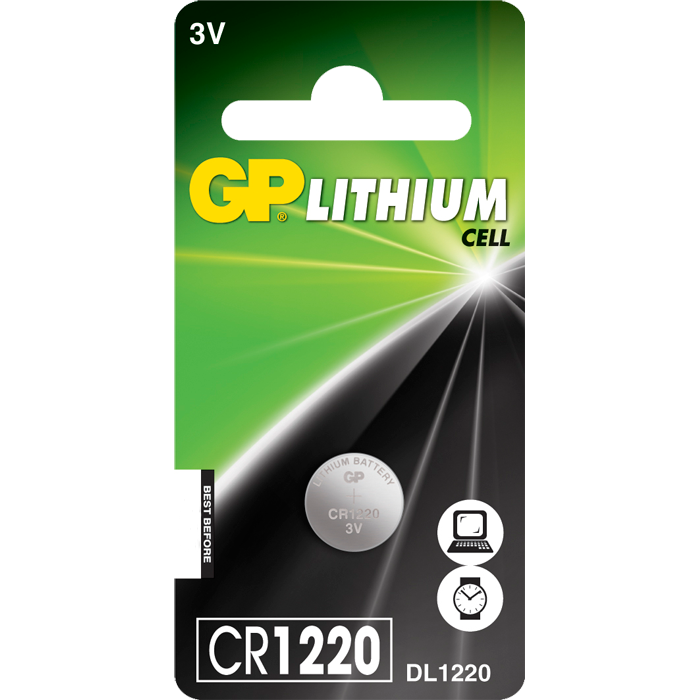 CR1220 knapcellebatteri 3V stykvis - GP
