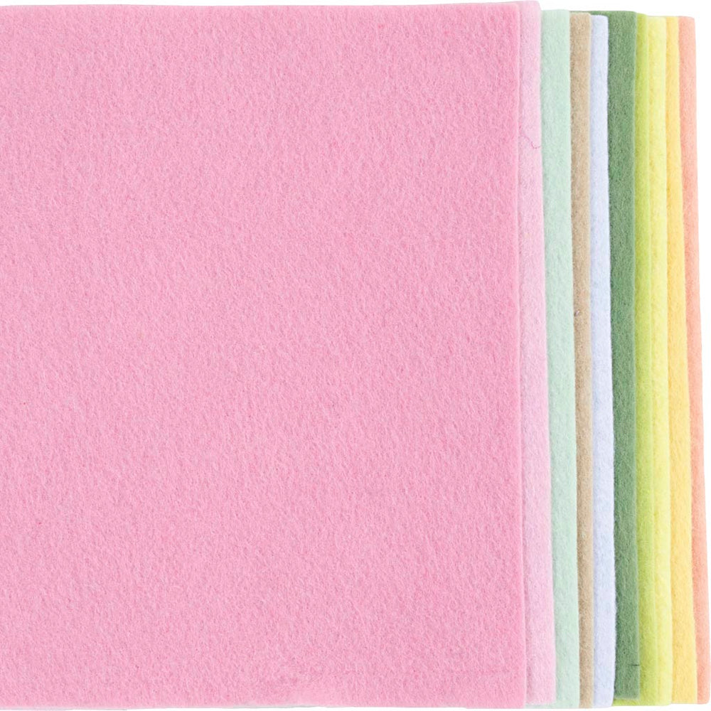Hobbyfilt, A4, ark 210x297 mm, tykkelse 2 mm, pastelfarver, 10 stk./ 1 pk.