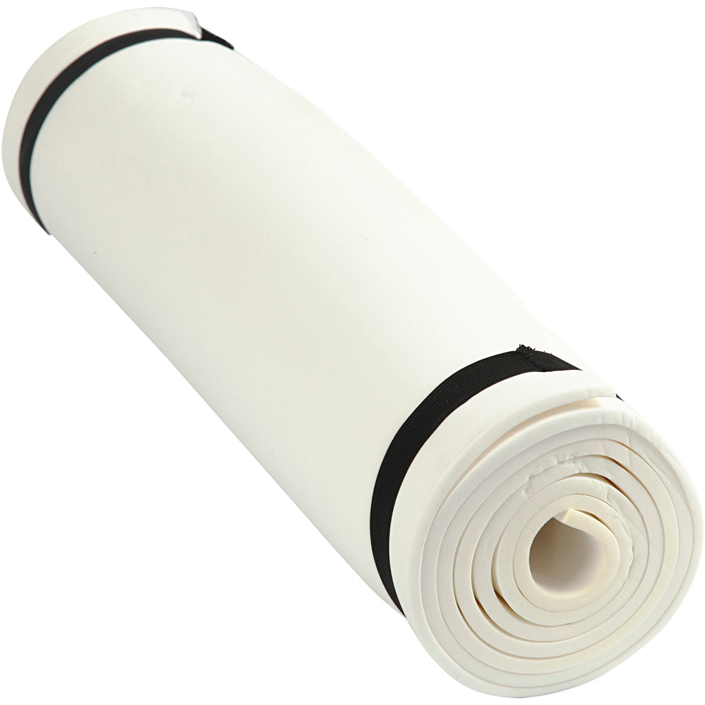 Liggeunderlag, L: 180 cm, B: 50 cm, tykkelse 6 mm, hvid, 1 stk.