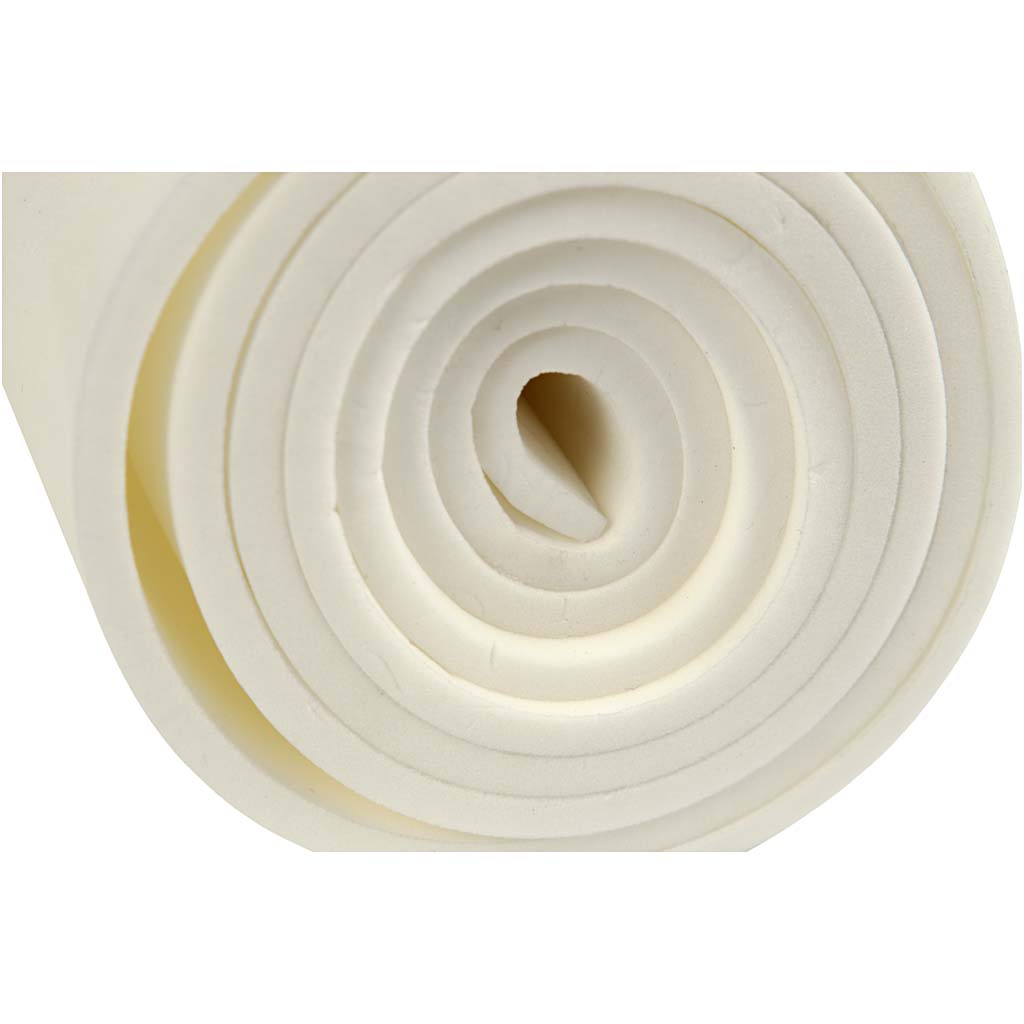 Liggeunderlag, L: 180 cm, B: 50 cm, tykkelse 6 mm, hvid, 1 stk.