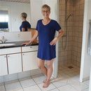 Dame natkjole kort ærme - Mørke Blå