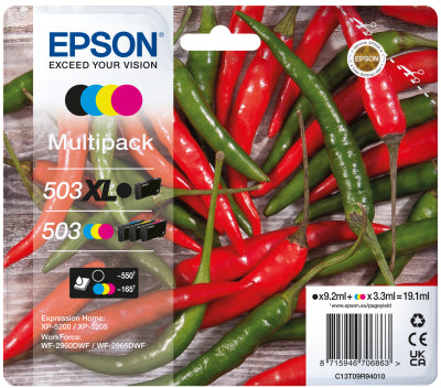 Epson 503/503 XL Multipack Sort Gul Cyan Magenta