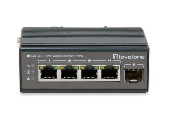 LevelOne IGU-0501 netværksswitch Gigabit Ethernet (10/100/1000) Sort