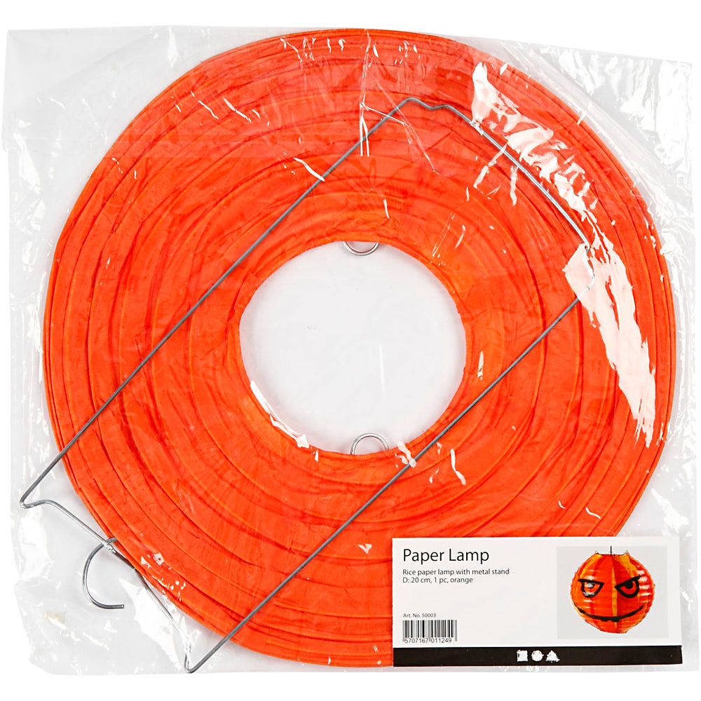 Rispapirlampe, diam. 20 cm, orange, 1 stk.