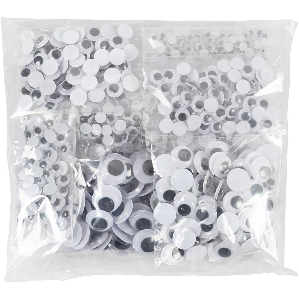 Rulleøjne, uden klæb, diam. 4-20 mm, 1100 ass./ 1 pk.