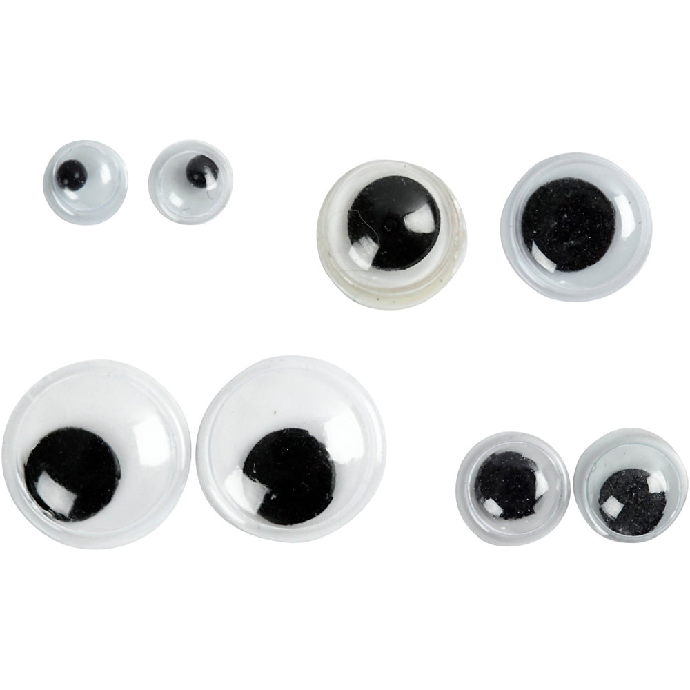 Rulleøjne, uden klæb, diam. 4+6+8+10 mm, 40 ass./ 1 pk.
