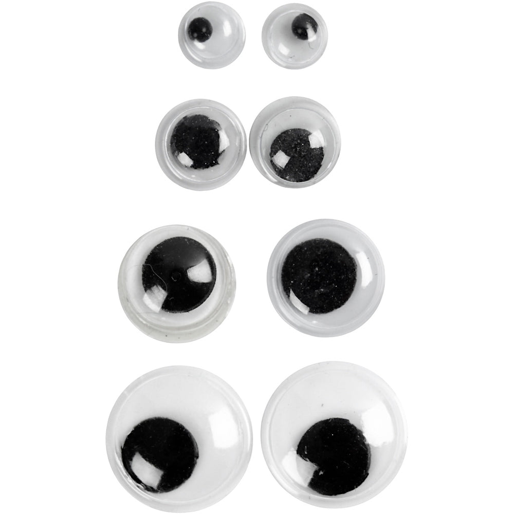 Rulleøjne, uden klæb, diam. 4+6+8+10 mm, 40 ass./ 1 pk.