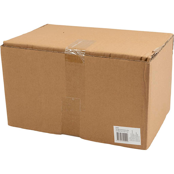 Fyrfadsstage, str. 9x9x7,5 cm, hvid, 12 stk./ 1 pk.