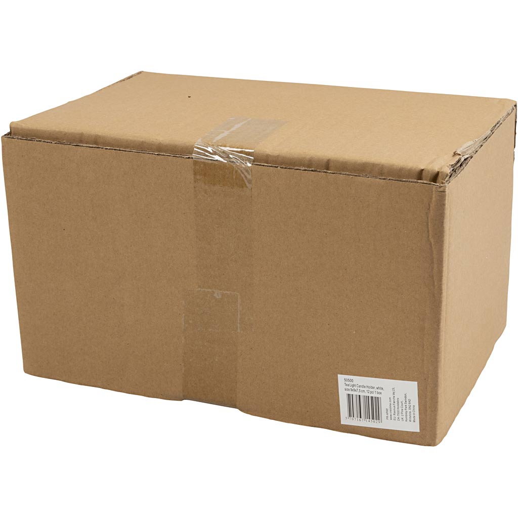 Fyrfadsstage, str. 9x9x7,5 cm, hvid, 12 stk./ 1 pk.