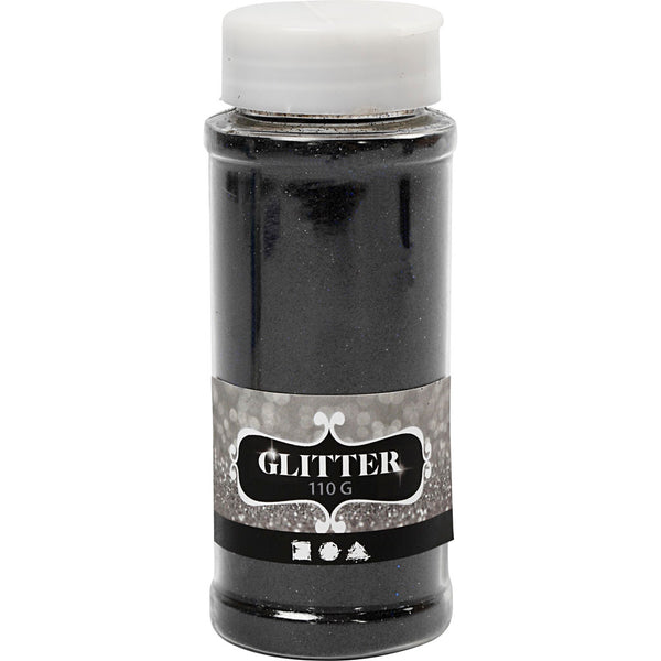 Glitter, sort, 110 g/ 1 ds.