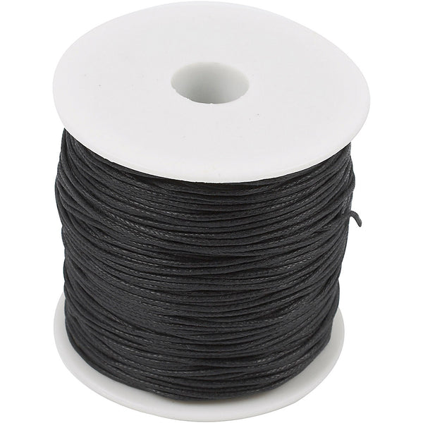 Bomuldssnor, tykkelse 1 mm, sort, 100 m/ 1 pk.