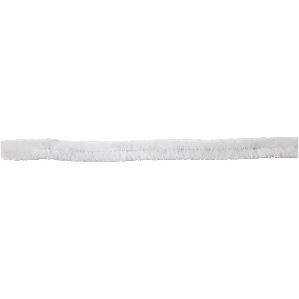 Hvide Chenille Piberensere 30 cm - 15 stk.