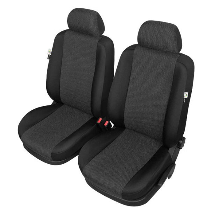 Sædeovertræk 1+1 til VW Caddy 2015- - skræddersyet pasform, vaskbart, sort/grå - Kegel