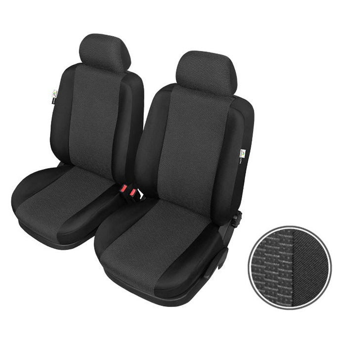Sædeovertræk 1+1 til VW Caddy 2015- - skræddersyet pasform, vaskbart, sort/grå - Kegel