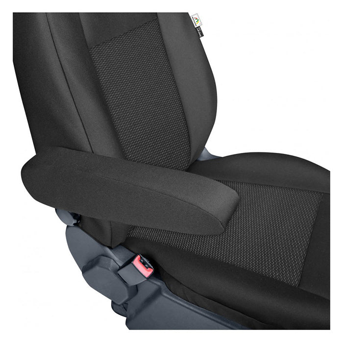 Sædeovertræk 1+2 til Ford Transit Custom 2012-2023 - skræddersyet pasform, sort/grå - Kegel