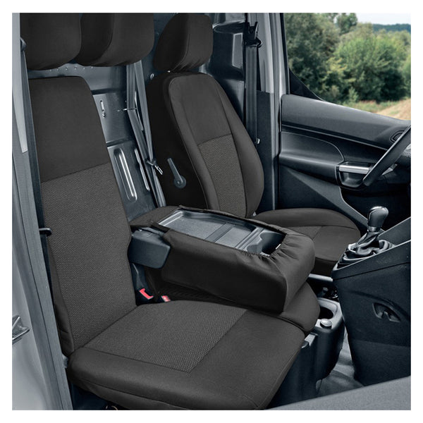 Sædeovertræk 1+2 til Ford Transit Connect II (2014-) - skræddersyet, sort/grå - Kegel