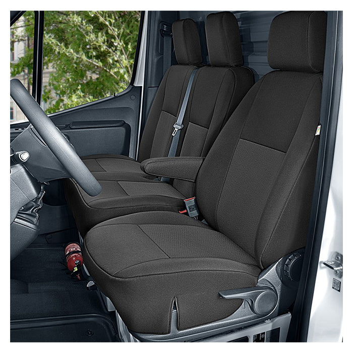 Sædeovertræk 1+2 til Mercedes Sprinter W907 (2018-) skræddersyet, sort/grå - Kegel