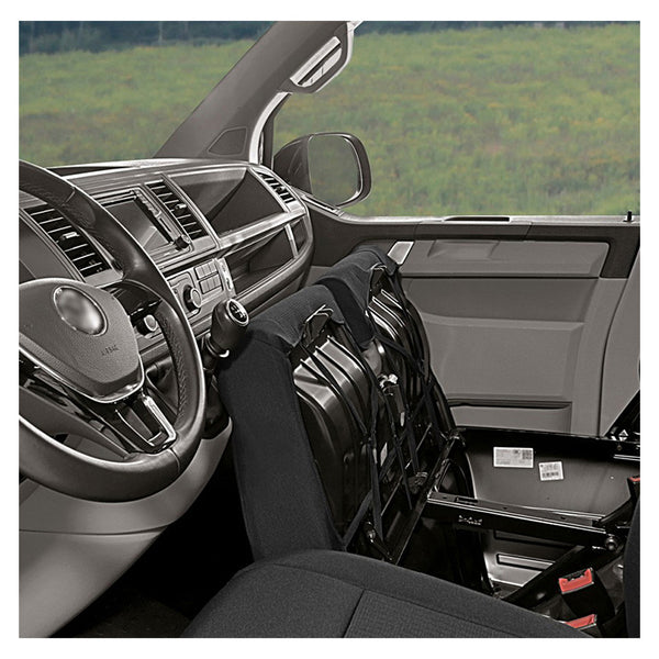 Sædeovertræk 1+2 til VW Transporter T6 (2015-) skræddersyet sort/grå - Kegel