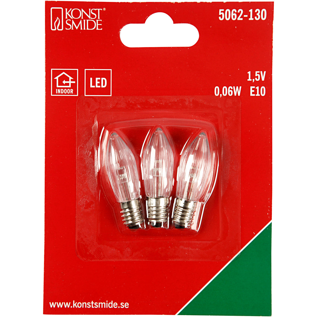 LED-pærer, H: 45 mm, diam. 15 mm, 3 stk./ 1 pk.