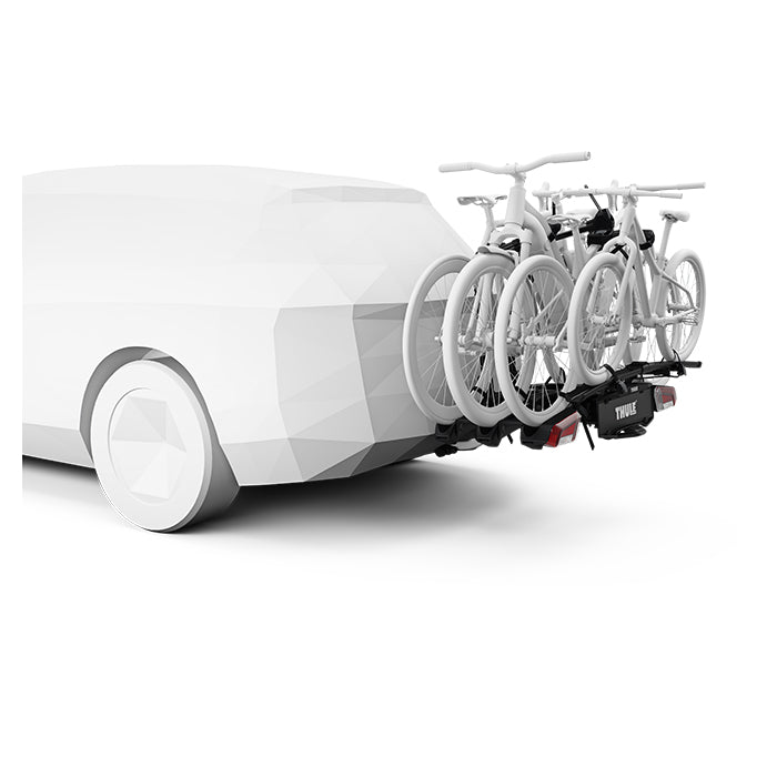 Cykelholder til 3 elcykler, foldbar til anhængertræk - Thule
