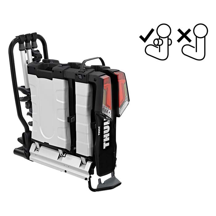 Cykelholder til 3 cykler, kompakt sammenklappelig, Fix4Bike til anhængertræk - Thule